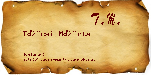 Técsi Márta névjegykártya